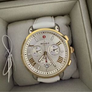 Women’s Michele watch, Sporty Sport Sail two tone. Has new battery.
